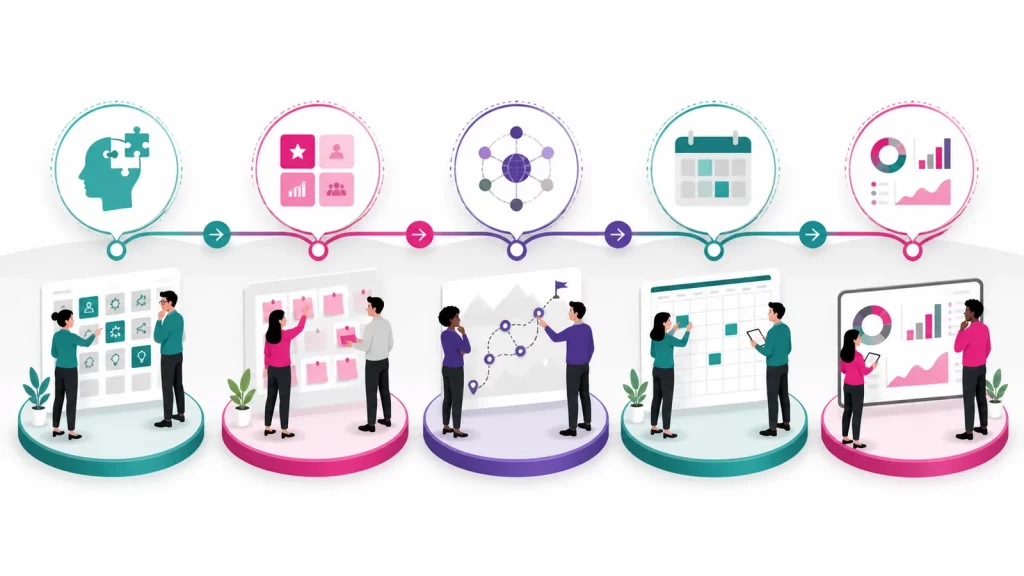 Un parcours visuel en cinq étapes pour bâtir une stratégie de financement de la formation